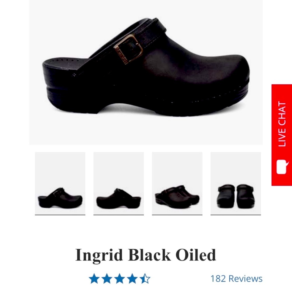 *NEW Dansko Ingrid black oiled Dansko clogs, 38